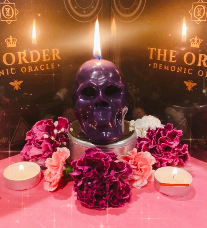 skull hex candle
