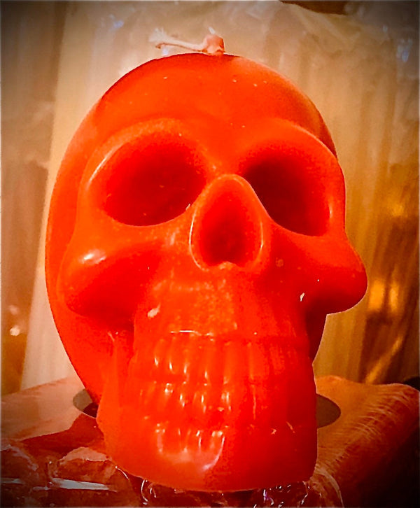 Red Love Hex Skull Candle